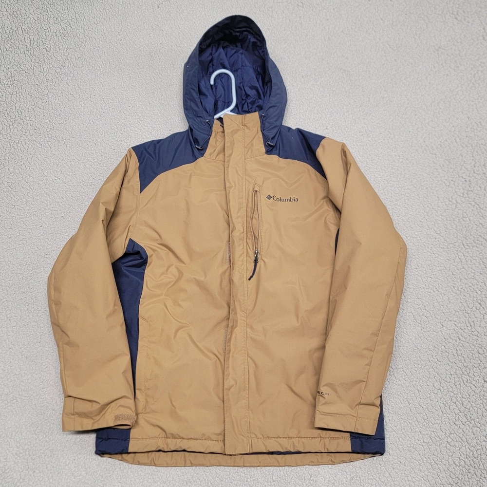 Columbia Jacket Mens Medium Beige Tipton Peak‎ Insulated Omni-Heat Hooded WM0949